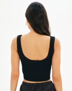 Sweetheart Ruched Cropped Tank -Everrastyle Shop roddi ruched tank black back kv63199rib