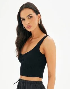 Sweetheart Ruched Cropped Tank -Everrastyle Shop roddi ruched tank black detail kv63199rib