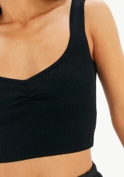 Sweetheart Ruched Cropped Tank -Everrastyle Shop roddi ruched tank black imageback kv63199rib