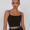 Active Seamless Ribbed Contour Cropped Tank -Everrastyle Shop rosa seamless tank black front tv53576hvs 1