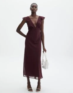 V Front Bias Cut Maxi Dress 27 V Front Bias Cut Maxi Dress -Everrastyle Shop rufus chiffon maxi dress cherry oh front dl92461peb