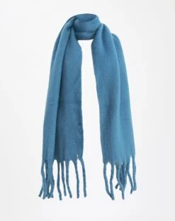 Faux Leather Strappy Heel -Everrastyle Shop sabine oversized tassle scarf blue yonder front sc108841knt 2