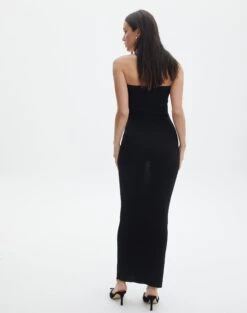 Sculpted Glitter Maxi Dress 29 Sculpted Glitter Maxi Dress -Everrastyle Shop sangria sparkle strapless slim black back kd117623lur