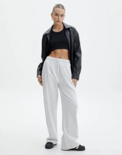 Wide Leg Jogger -Everrastyle Shop santana jogger snow marle detail pw106874oflc