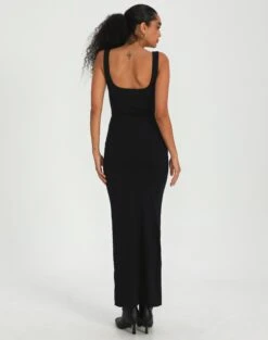 Supersoft Square Neck Slim Fit Maxi Dress -Everrastyle Shop sedona square neck midi black back dl106733pln