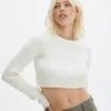 Ribbed Crew Neck Knit Jumper -Everrastyle Shop sharpay crop knit milk front kl90506ca
