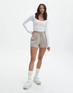 Drawstring Sweat Short 28 Drawstring Sweat Short -Everrastyle Shop siesta short on the rocks front sw120676cot