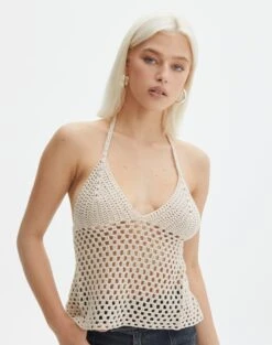 Zip Up Knit Cropped Hoodie -Everrastyle Shop sigon open back crochet neutral front kv127284cro 3