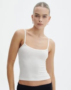 Luxe Lounge Modal Thin Strap Singlet -Everrastyle Shop sisi modal tank milk front tv118176mod