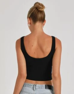 Scoop Neck Rib Tank -Everrastyle Shop snape scoop crop black back kv92429rib