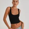 Scoop Neck Rib Tank -Everrastyle Shop snape scoop crop black front kv92429rib