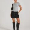 Zip Cargo Mini Skirt -Everrastyle Shop stella cargo skirt black front ss86240pln 7