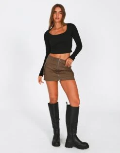 Belted High Waist Pleated Mini Skirt -Everrastyle Shop stella cargo skirt susan soil front ss86240pln 1