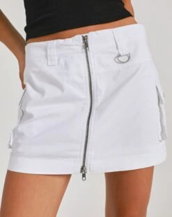 Zip Cargo Mini Skirt -Everrastyle Shop stella cargo skirt white full ss86240pln