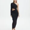 One Shoulder Long Sleeve Maxi Dress