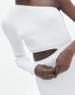 One Shoulder Long Sleeve Maxi Dress -Everrastyle Shop stella one sleeve white imageback kd129008vn