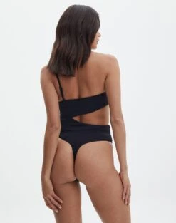 Supersoft One Shoulder Side Cut Out Bodysuit -Everrastyle Shop sully peachy bodysuit black back tb95431pch