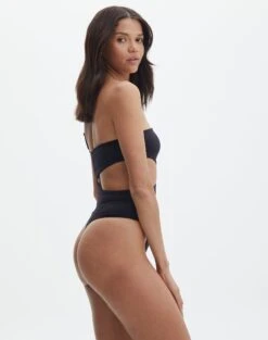 Supersoft One Shoulder Side Cut Out Bodysuit -Everrastyle Shop sully peachy bodysuit black detail tb95431pch