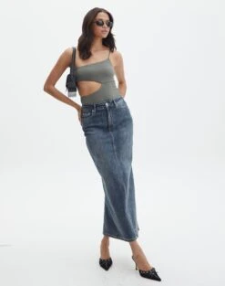 Supersoft One Shoulder Side Cut Out Bodysuit -Everrastyle Shop sully peachy bodysuit cypress full tb95431pch