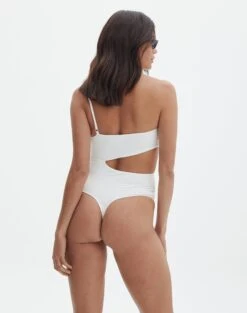 Supersoft One Shoulder Side Cut Out Bodysuit -Everrastyle Shop sully peachy bodysuit milk back tb95431pch