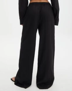 Linen Blend Pants -Everrastyle Shop t co dallas linen pant black back pw115995tlv