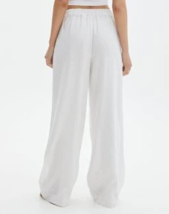 Linen Blend Pants -Everrastyle Shop t co dallas linen pant white back pw115995tlv