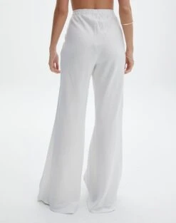 Linen Blend Wide Leg Pants -Everrastyle Shop t co dizzy flared pant white back pw118952tlv
