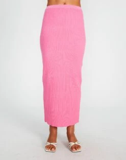 Slim-fit Rib Maxi Skirt -Everrastyle Shop t co mango knit skirt smell the roses full sl62154tknt