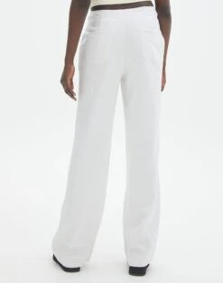 Linen Blend Tie Waist Pants -Everrastyle Shop t evie mr tie waist linen pant white back pw123196tlvl