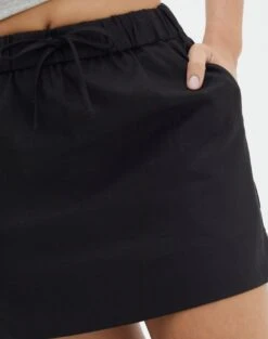 Linen Blend Mini Skirt 25 Linen Blend Mini Skirt -Everrastyle Shop t mila tie waist mini skirt black imageback ss116071tlv