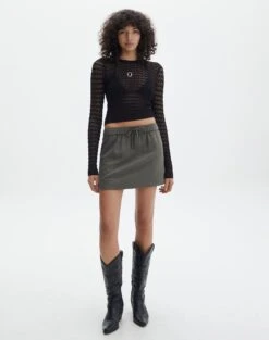 Mid Rise Mini Skirt -Everrastyle Shop t mila tie waist mini skirt cypress front ss116071tlv 2