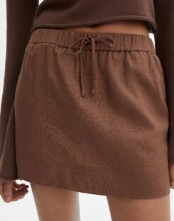 Linen Blend Mini Skirt 38 Linen Blend Mini Skirt -Everrastyle Shop t mila tie waist mini skirt deep umber full ss116071tlv