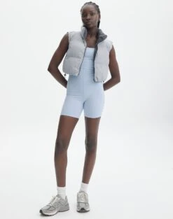 Reversible Cropped Puffer Vest -Everrastyle Shop tabitha unitard blue melody front sw53952spo