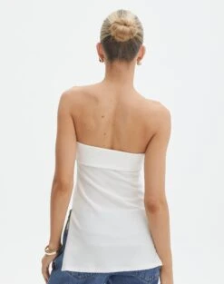 Foldover Zip Tube Top -Everrastyle Shop tatiana fold down side zip tube top milk back bv124397pln