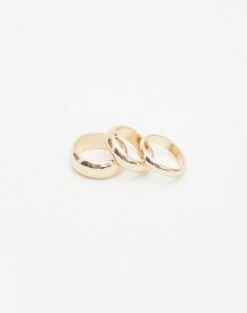 Chunky Ring 3 Pack -Everrastyle Shop three gold rings gold detail je52535rng