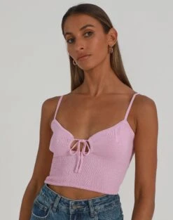Twist Front Rib Knit Crop Top -Everrastyle Shop tommo tie knit top perfect pink front kv76324rib