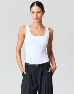 Ringspun Low Rise Denim Skirt -Everrastyle Shop tommy tank top white front tv124269pch