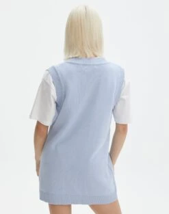 Oversized Vest Dress -Everrastyle Shop twist oversized vest dress icecap back kd127875cot