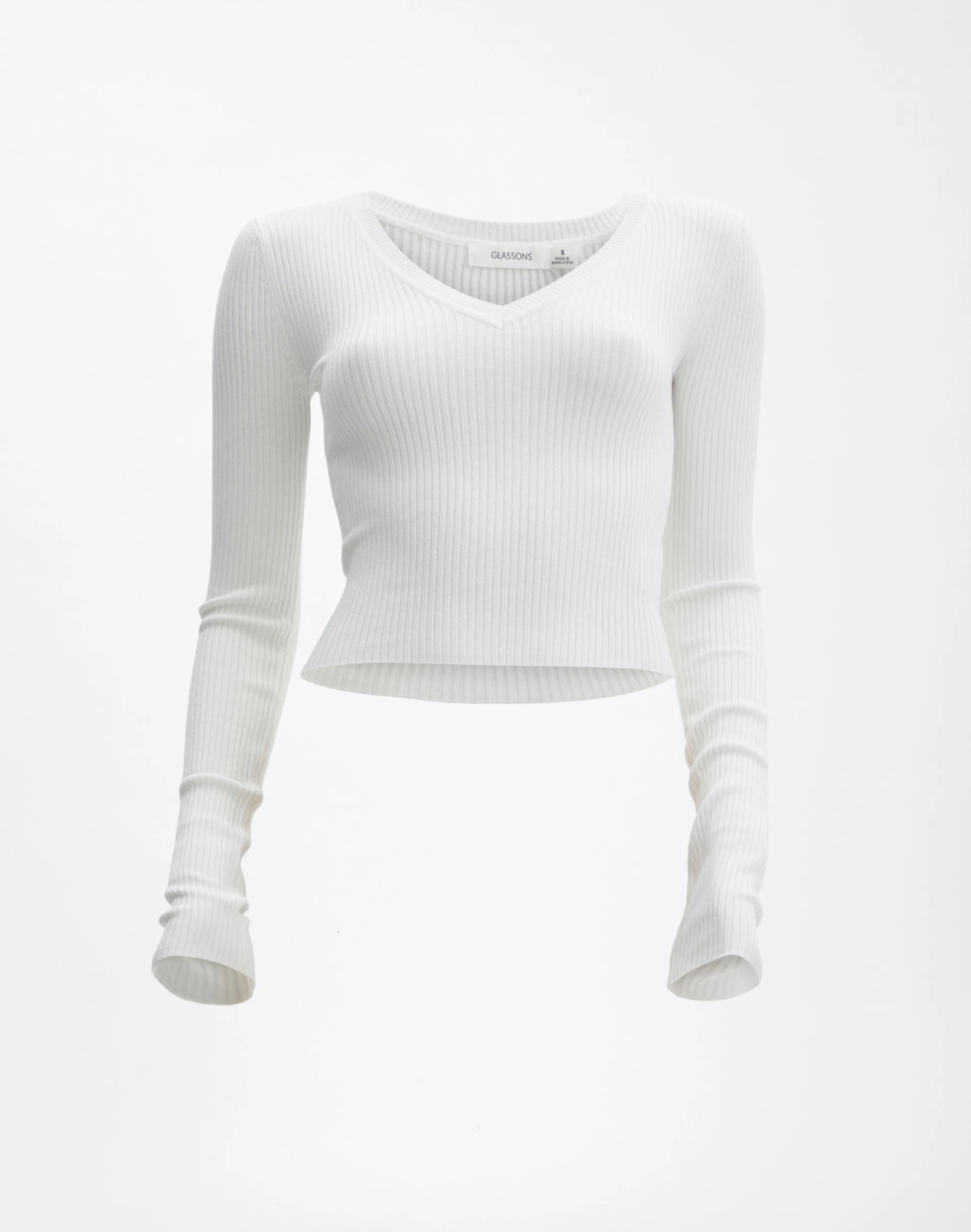 Ribbed V Neck Long Sleeve Knit 5 Ribbed V Neck Long Sleeve Knit - Image 3