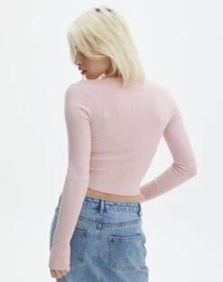 Ribbed V Neck Long Sleeve Knit 35 Ribbed V Neck Long Sleeve Knit -Everrastyle Shop vance v neck rose and thorne back kl79068vn