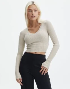 Ribbed V Neck Long Sleeve Knit 38 Ribbed V Neck Long Sleeve Knit -Everrastyle Shop vance v neck what the shell front kl79068vn