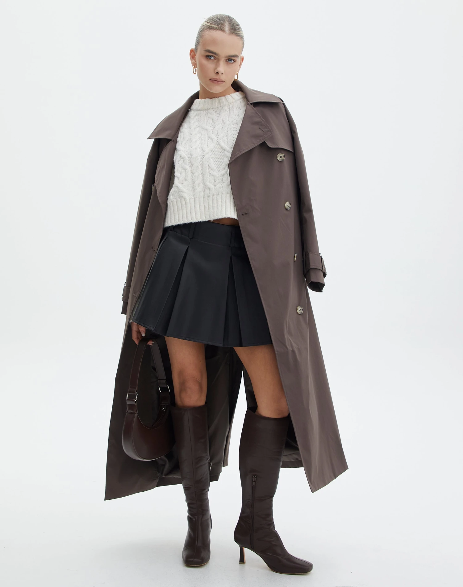 Faux Leather Pleated Mini Skirt 3 Faux Leather Pleated Mini Skirt