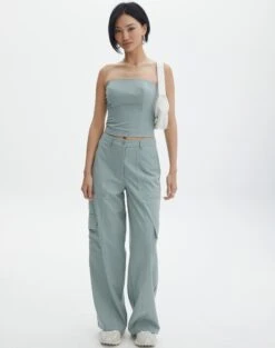 Cargo Parachute Pant -Everrastyle Shop waverly wide leg pant its a big dill front pw55427gry 1