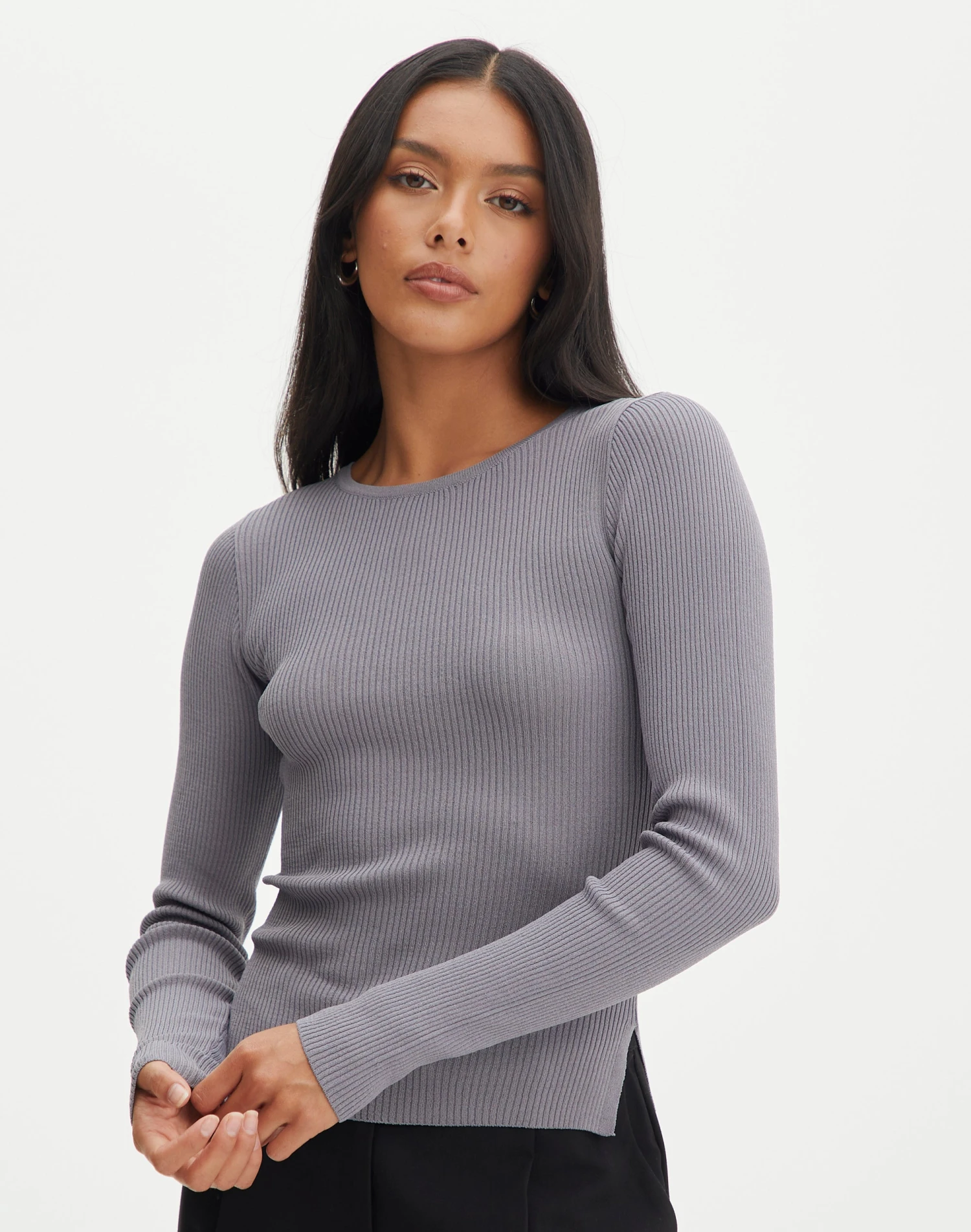 Ribbed Long Sleeve Split Side Knit 15 Ribbed Long Sleeve Split Side Knit - Image 13