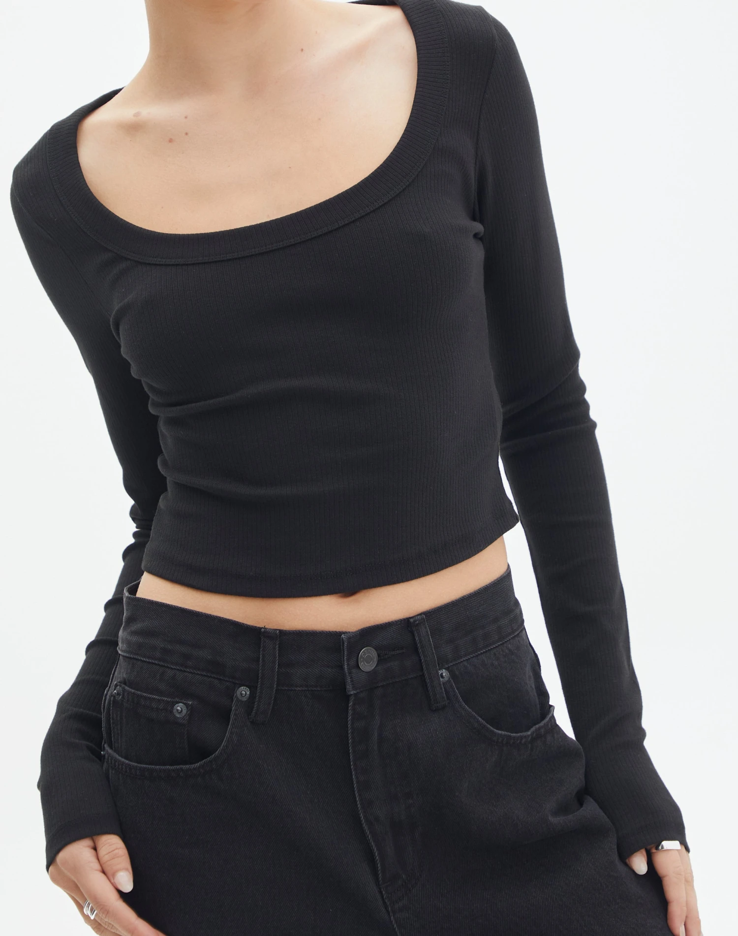 Cotton Scoop Neck Long Sleeve Top 6 Cotton Scoop Neck Long Sleeve Top - Image 4