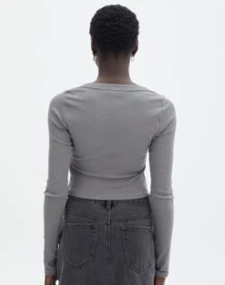 Cotton Scoop Neck Long Sleeve Top 36 Cotton Scoop Neck Long Sleeve Top -Everrastyle Shop wylie wide rib scoop gunsmoke back tl53892prib