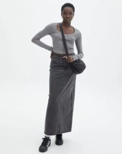 Cotton Scoop Neck Long Sleeve Top 34 Cotton Scoop Neck Long Sleeve Top -Everrastyle Shop wylie wide rib scoop gunsmoke full tl53892prib