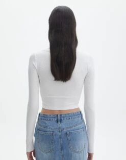 Cotton Scoop Neck Long Sleeve Top 30 Cotton Scoop Neck Long Sleeve Top -Everrastyle Shop wylie wide rib scoop white back tl53892prib