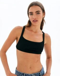 Zip Detailed Crop Tee -Everrastyle Shop xavier x back tank black front tv79208vis 6