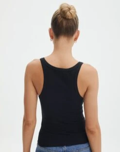 Cotton Racer Tank -Everrastyle Shop yasmin racer tank black back tv120874orib